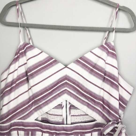 EXPRESS | Purple & White Striped Cut Out Midi Length Dress Women’s Size 18 - Picture 5 of 15